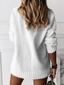 Women's Pullover Sweater Jumper V Neck Crochet Knit Polyester Print Drop Shoulder Summer Spring Fall Regular Christmas Daily Stylish Casual Soft Long Sleeve Xmas Tree Print White Pink Red S M L -Xmas Cothing Store wskhmr1694574140050