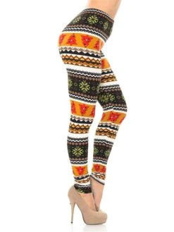 Women's Leggings Full Length High Cut High Waist Active Fashion Christmas Daily Yellow S M Fall & Winter -Xmas Cothing Store wtzdvd1697796720132