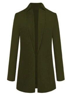 Women's Pea Coat Winter Coat Open Front Stand Collar Trench Coat Fall Warm Windproof Overcoat Christmas Jacket Caramel Colour -Xmas Cothing Store wxubig1632647390825