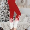 Women's Christmas Leggings Full Length Active Fashion Christmas Daily Wine Blue S XL Fall & Winter -Xmas Cothing Store wycjjk1697528969764