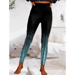 Women's Tights Leggings Print Butterfly Star Snowflake Tummy Control Butt Lift Ankle-Length Christmas Weekend Xmas Yoga Casual / Sporty Athleisure Skinny White / Black Mid Waist Micro-elastic -Xmas Cothing Store wzeoeh1661995574590