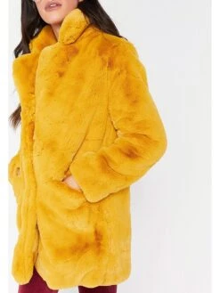Women's Faux Fur Coat Regular Fur Collar Coat White Black Pink Yellow Fuchsia Stylish Christmas Fall Open Front Turndown Regular Fit S M L XL XXL 3XL / Warm -Xmas Cothing Store wzotgw1635332489674