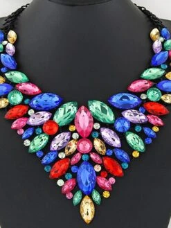 1PC Statement Necklace Crystal Necklace For Women's Wedding Christmas Party Evening Alloy Retro Alphabet Shape Precious -Xmas Cothing Store xakmbk1687946896722