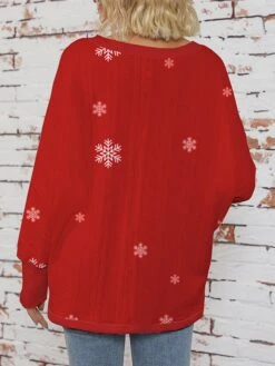 Women's Ugly Christmas Sweater Pullover Sweater Jumper V Neck Ribbed Knit Polyester Knitted Print Fall Winter Regular Outdoor Christmas Holiday Daily Stylish Casual Long Sleeve Animal Santa Claus -Xmas Cothing Store xcwnal1697626858224