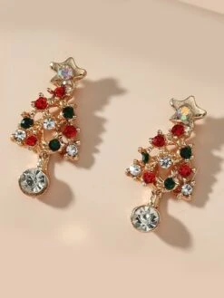 1 Pair Stud Earrings For Women's AAA Cubic Zirconia Christmas Street Alloy Classic Fashion -Xmas Cothing Store xdkpjs1694158861063