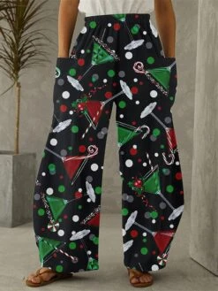 Women's Wide Leg Pants Trousers Full Length Vacation Fashion Home Christmas PP3595471 PP3595131 S M Fall Winter