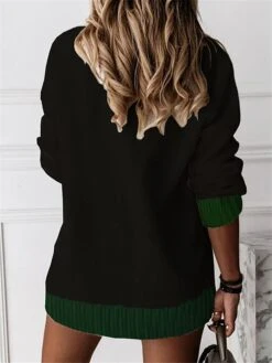 Women's Ugly Christmas Sweater Pullover Sweater Jumper V Neck Ribbed Knit Polyester Patchwork Fall Winter Regular Outdoor Xmas Holiday Stylish Casual Soft Long Sleeve Animal Christmas Tree Print -Xmas Cothing Store xeogzq1695110332481