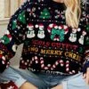 Women's Ugly Christmas Sweater Pullover Sweater Jumper Crew Neck Ribbed Knit Acrylic Knitted Fall Winter Outdoor Christmas Daily Stylish Casual Soft Long Sleeve Letter Snowman Xmas Tree Navy Blue -Xmas Cothing Store xftbeo1667543489309