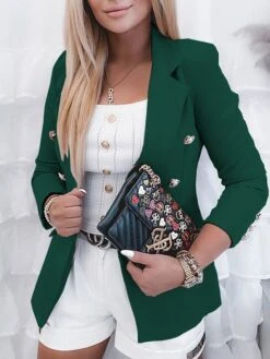 Women's Blazer Outdoor Christmas Work Summer Spring Regular Coat Regular Fit Breathable Streetwear Elegant Jacket Long Sleeve Solid Color Stylish Purple Fuchsia Orange -Xmas Cothing Store xgkcoh1655117581535