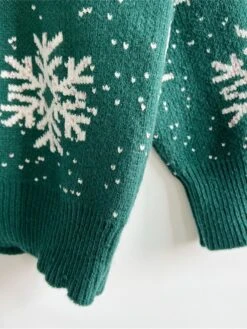 Women's Ugly Christmas Sweater Pullover Sweater Jumper Crew Neck Ribbed Knit Polyester Oversized Fall Winter Regular Outdoor Christmas Daily Stylish Casual Soft Long Sleeve Snowflake Black Red Green -Xmas Cothing Store xgmtxe1696903407974