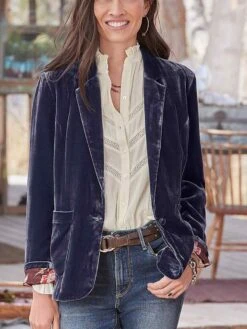 Women's Casual Jacket Blazer Xmas Party Outdoor Christmas Spring Fall Winter Regular Coat Regular Fit Thermal Warm Breathable Streetwear Chic & Modern Elegant Jacket Long Sleeve Solid Color Pocket -Xmas Cothing Store xgnpei1639710312503