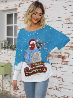 Women's Ugly Christmas Sweater Pullover Sweater Jumper Crew Neck Ribbed Knit Polyester Knitted Print Fall Winter Regular Outdoor Xmas Holiday Daily Stylish Casual Long Sleeve Animal Snowflake -Xmas Cothing Store xgssaw1697291261749