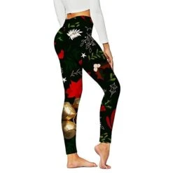 Women's Xmas Leggings Mixed Color Christmas Sports Regular Fall & Winter Red Blue -Xmas Cothing Store xiaboc1665647724517