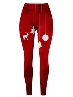 Women's Leggings Full Length Print Micro-elastic High Waist Fashion Streetwear Outdoor Christmas 2-30 2-14 S M Fall Winter -Xmas Cothing Store xpbqbo1696232192481