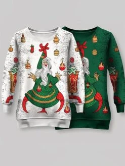 Women's Ugly Christmas Sweater Pullover Sweater Jumper Christmas Sweaters V Neck Ribbed Knit Polyester Knitted Print Fall Winter Regular Outdoor Christmas Daily Fashion Casual Soft Long Sleeve Santa -Xmas Cothing Store xpivum1697526825097