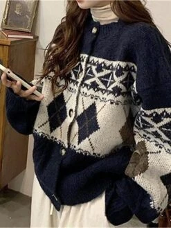 Women's Ugly Christmas Sweater Cardigan Sweater Jacket Crew Neck Cable Knit Polyester Button Knitted Print Fall Winter Regular Outdoor Christmas Daily Stylish Casual Soft Long Sleeve Print Navy Blue 36 Women's Ugly Christmas Sweater Cardigan Sweater Jacket Crew Neck Cable Knit Polyester Button Knitted Print Fall Winter Regular Outdoor Christmas Daily Stylish Casual Soft Long Sleeve Print Navy Blue -Xmas Cothing Store xsykic1697626897655