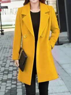 Women's Winter Coat Long Overcoat Christmas Party Wear Double Breasted Lapel Pea Coat Fall Trench Coat Red -Xmas Cothing Store xtbkya1669024353937