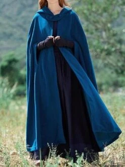 Women's Cloak / Capes Christmas Long Overcoat Winter Pea Coat Windproof Warm Trench Coat Stylish Classic Casual Xmas Jacket 3/4 Length Sleeve Oversize Black Red Blue -Xmas Cothing Store xvotel1695715077692