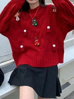 Women's Ugly Christmas Sweater Pullover Sweater Jumper Crew Neck Ribbed Knit Polyester Patchwork Fall Winter Regular Outdoor Christmas Daily Stylish Casual Soft Long Sleeve Elk Christmas Tree White 33 Women's Ugly Christmas Sweater Pullover Sweater Jumper Crew Neck Ribbed Knit Polyester Patchwork Fall Winter Regular Outdoor Christmas Daily Stylish Casual Soft Long Sleeve Elk Christmas Tree White -Xmas Cothing Store xyrmnu1697103891420