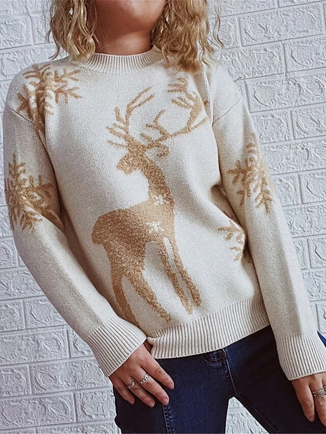 Women's Ugly Christmas Sweater Pullover Sweater Jumper Crew Neck Ribbed Knit Polyester Patchwork Fall Winter Regular Xmas Daily Going Out Stylish Casual Soft Long Sleeve Elk Pink Red Green S M L 18 Women's Ugly Christmas Sweater Pullover Sweater Jumper Crew Neck Ribbed Knit Polyester Patchwork Fall Winter Regular Xmas Daily Going Out Stylish Casual Soft Long Sleeve Elk Pink Red Green S M L - Image 16