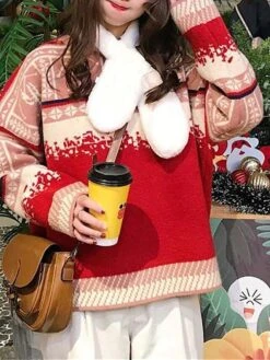 Women's Ugly Christmas Sweater Pullover Sweater Jumper Christmas Sweaters Crew Neck Ribbed Knit Acrylic Knitted Fall Winter Regular Outdoor Christmas Daily Fashion Casual Soft Long Sleeve Snowflake -Xmas Cothing Store ycrqmz1697785160971