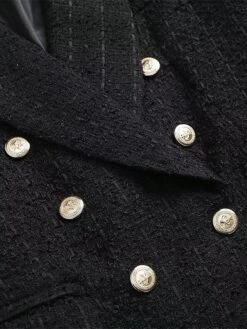 Women's Blazer Formal Pocket Plain Windproof Stylish Christmas Regular Fit Outerwear Long Sleeve Fall Black XS -Xmas Cothing Store ycygqs1691478619473