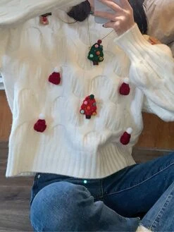 Women's Ugly Christmas Sweater Pullover Sweater Jumper Crew Neck Ribbed Knit Polyester Patchwork Fall Winter Regular Outdoor Christmas Daily Stylish Casual Soft Long Sleeve Elk Christmas Tree White 34 Women's Ugly Christmas Sweater Pullover Sweater Jumper Crew Neck Ribbed Knit Polyester Patchwork Fall Winter Regular Outdoor Christmas Daily Stylish Casual Soft Long Sleeve Elk Christmas Tree White -Xmas Cothing Store yewvyf1697103892905