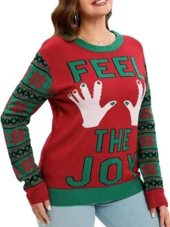 Women's Ugly Christmas Sweater Pullover Sweater Jumper Crew Neck Ribbed Knit Polyester Knitted Print Fall Winter Regular Outdoor Xmas Holiday Daily Stylish Casual Long Sleeve Print Black Green S -Xmas Cothing Store yhezxx1697290858822