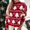 Women's Ugly Christmas Sweater Pullover Sweater Jumper Crew Neck Ribbed Knit Polyester Oversized Fall Winter Regular Outdoor Christmas Daily Stylish Casual Soft Long Sleeve Christmas Tree Red Green S -Xmas Cothing Store yhuedv1696903336218