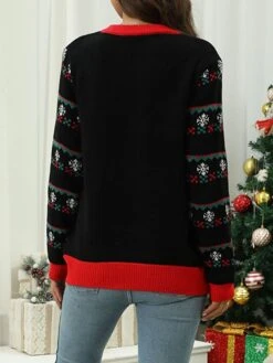 Women's Ugly Christmas Sweater Pullover Sweater Jumper Crew Neck Ribbed Knit Acrylic Oversized Fall Winter Short Xmas Daily Going Out Stylish Casual Soft Long Sleeve Santa Claus Christmas Tree -Xmas Cothing Store ykplth1695209506131