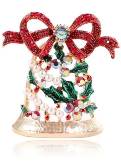 Women's Christmas AAA Cubic Zirconia Brooches Classic Personalized Stylish Brooch Jewelry Gold For Xmas Street Daily