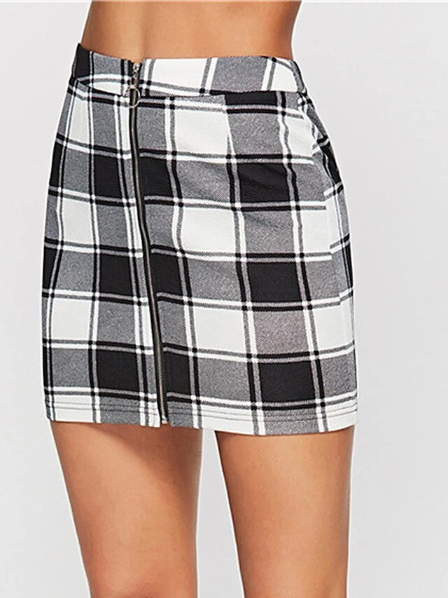 Women's Skirt Bodycon Plaid Skirt Mini Black Red Skirts Winter Print High Waist Fashion Sexy Casual Christmas Street Xmas S M L 13 Women's Skirt Bodycon Plaid Skirt Mini Black Red Skirts Winter Print High Waist Fashion Sexy Casual Christmas Street Xmas S M L - Image 11