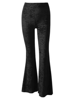 Women's Bootcut Flare Flared Pants Full Length Velvet Micro-elastic High Waist Streetwear Basic Xmas Party Christmas Black Red S M -Xmas Cothing Store yplgqz1644992057644
