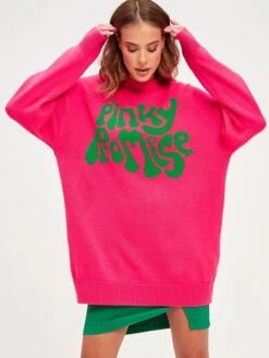 Women's Ugly Christmas Sweater Pullover Sweater Jumper Crew Neck Ribbed Knit Acrylic Knitted Print Fall Winter Outdoor Home Xmas Stylish Casual Soft Long Sleeve Letter White Red Green S M L -Xmas Cothing Store yrlplp1690172041848