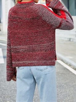 Women's Christmas Sweater Pullover Sweater Jumper Christmas Sweaters Crew Neck Ribbed Knit Acrylic Knitted Flared Sleeves Fall Winter Regular Outdoor Christmas Daily Stylish Casual Soft Long -Xmas Cothing Store yrmtlu1697290898979