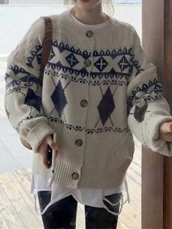 Women's Ugly Christmas Sweater Cardigan Sweater Jacket Crew Neck Cable Knit Polyester Button Knitted Print Fall Winter Regular Outdoor Christmas Daily Stylish Casual Soft Long Sleeve Print Navy Blue 30 Women's Ugly Christmas Sweater Cardigan Sweater Jacket Crew Neck Cable Knit Polyester Button Knitted Print Fall Winter Regular Outdoor Christmas Daily Stylish Casual Soft Long Sleeve Print Navy Blue -Xmas Cothing Store ytljpv1697626880657