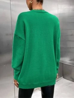 Women's Ugly Christmas Sweater Pullover Sweater Jumper Crew Neck Ribbed Knit Acrylic Knitted Print Fall Winter Outdoor Home Xmas Stylish Casual Soft Long Sleeve Letter White Red Green S M L -Xmas Cothing Store ytxsjx1690172046948