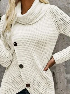 Women's Ugly Christmas Sweater Pullover Sweater Jumper Christmas Sweaters Crew Neck Waffle Knit Acrylic Button Knitted Fall Winter Regular Outdoor Christmas Daily Fashion Casual Soft Long Sleeve -Xmas Cothing Store yvkokt1697785141713