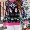Women's Pullover Sweater Jumper Crew Neck Chunky Knit Acrylic Patchwork Drop Shoulder Fall Winter Regular Party Christmas Work Stylish Casual Long Sleeve Snowflake Black S M L -Xmas Cothing Store ywrjzi1694515374917