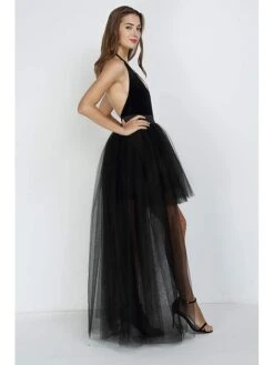 Women's Skirt & Dress Tutu Asymmetrical Chiffon Mesh Black White Red Fuchsia Skirts Summer Layered Tulle Lined Punk & Gothic Long Xmas Party Christmas One-Size -Xmas Cothing Store yzxelx1635328012969