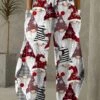 Women's Pants Trousers Cotton Blend White Fashion Christmas Weekend Xmas Side Pockets Wide Leg Micro-elastic Full Length Comfort Santa Claus M L XL 2XL 3XL -Xmas Cothing Store zahero1667561034557