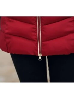 Women's Puffer Jacket Casual Zipper Daily Wear Going Out Christmas Polyester Coat Winter Fall Black Wine Army Green Zipper Hoodie Regular Fit M L XL XXL 3XL 4XL -Xmas Cothing Store zcvdvw1630915626373