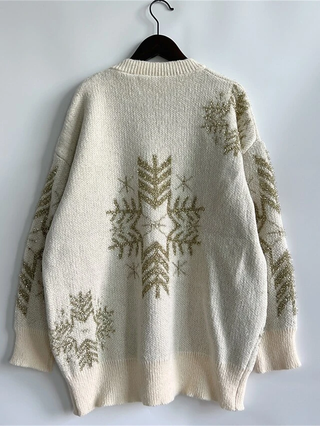 Women's Ugly Christmas Sweater Pullover Sweater Jumper Crew Neck Ribbed Knit Acrylic Oversized Fall Winter Regular Outdoor Christmas Daily Stylish Casual Soft Long Sleeve Snowflake Black Red Beige S 19 Women's Ugly Christmas Sweater Pullover Sweater Jumper Crew Neck Ribbed Knit Acrylic Oversized Fall Winter Regular Outdoor Christmas Daily Stylish Casual Soft Long Sleeve Snowflake Black Red Beige S - Image 17