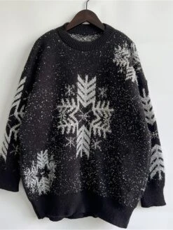 Women's Ugly Christmas Sweater Pullover Sweater Jumper Crew Neck Ribbed Knit Acrylic Oversized Fall Winter Regular Outdoor Christmas Daily Stylish Casual Soft Long Sleeve Snowflake Black Red Beige S 36 Women's Ugly Christmas Sweater Pullover Sweater Jumper Crew Neck Ribbed Knit Acrylic Oversized Fall Winter Regular Outdoor Christmas Daily Stylish Casual Soft Long Sleeve Snowflake Black Red Beige S -Xmas Cothing Store zemrpq1696903355549