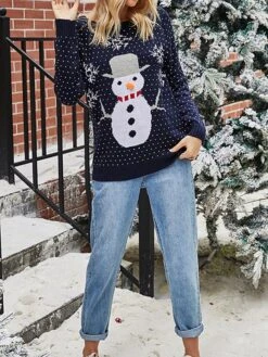 Women's Ugly Christmas Sweater Pullover Sweater Jumper Crew Neck Ribbed Knit Acrylic Knitted Fall Winter Outdoor Xmas Holiday Stylish Casual Soft Long Sleeve Snowman Snowflake Navy Blue Gray S M 15 Women's Ugly Christmas Sweater Pullover Sweater Jumper Crew Neck Ribbed Knit Acrylic Knitted Fall Winter Outdoor Xmas Holiday Stylish Casual Soft Long Sleeve Snowman Snowflake Navy Blue Gray S M -Xmas Cothing Store ziwnzp1666864516768