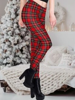 Women's Leggings Full Length Fashion Streetwear Christmas Street Red S M Fall Winter -Xmas Cothing Store zjvhfj1695798615239