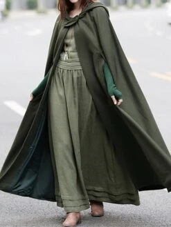 Women's Cloak / Capes Christmas Long Overcoat Winter Pea Coat Windproof Warm Trench Coat Stylish Classic Casual Xmas Jacket 3/4 Length Sleeve Oversize Black Red Blue -Xmas Cothing Store zkmhff1695715072408