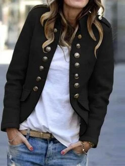 Women's Blazer Christmas Blazer Fall Open Front Outdoor Stand Collar Military Jacket Fashion Outerwear Long Sleeve Fall ArmyGreen S Xmas -Xmas Cothing Store znctdj1695640503917