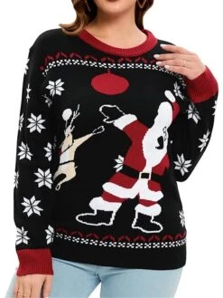 Women's Ugly Christmas Sweater Cardigan Sweater Jacket Open Front Ribbed Knit Polyester Patchwork Knitted Front Pocket Fall Winter Regular Outdoor Xmas Holiday Daily Stylish Casual Long Sleeve -Xmas Cothing Store zpktra1697290888204