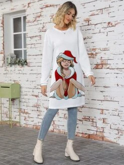 Women's Ugly Christmas Crew Neck Sweater Print Sweater Jumper Christmas Sweaters Ribbed Knit Polyester Knitted Fall Winter Regular Outdoor Xmas Daily Stylish Casual Soft Long Sleeve -Xmas Cothing Store zpsxir1697291255040